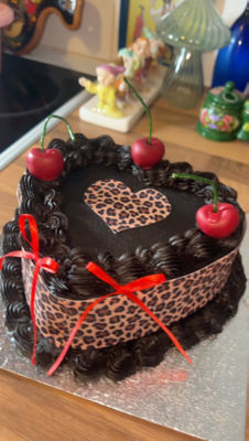 Customising Asda's Black Heart Cake